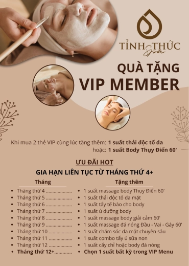 Quà tặng dành cho thành viên VIP tại Tỉnh Thức Spa
