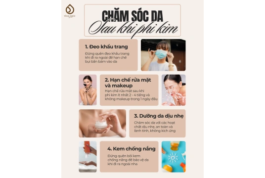 Chăm sóc da sau khi phi kim