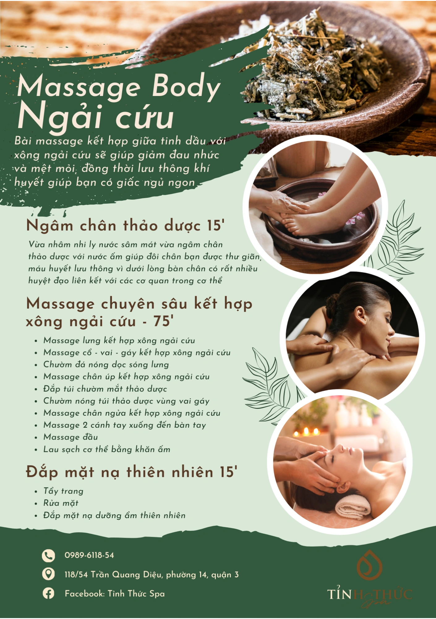 Massage toàn thân ngải cứu