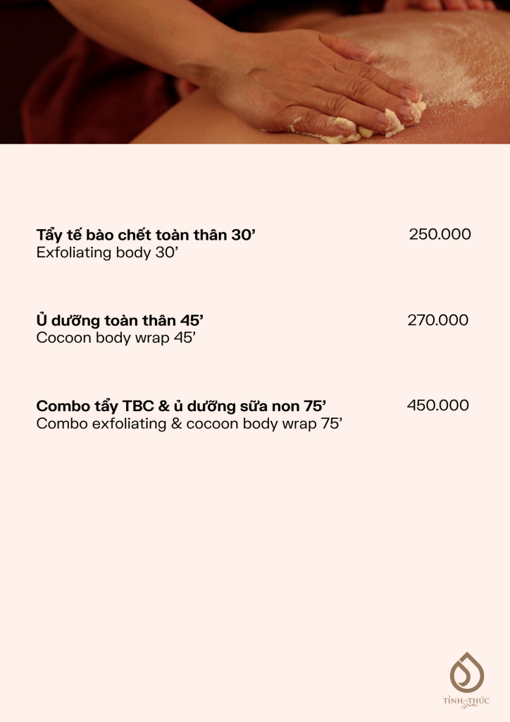 Menu – Body care
