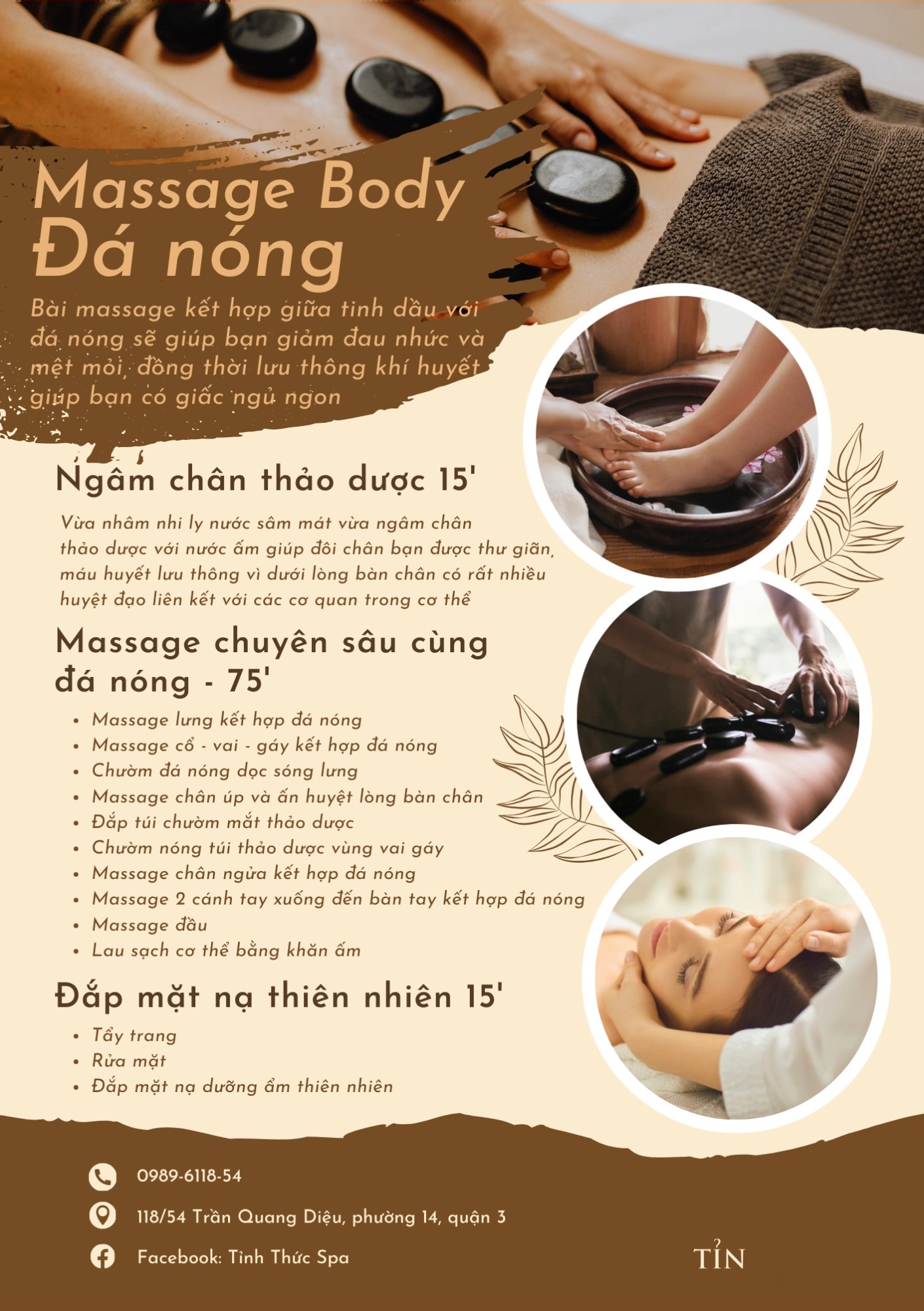 Liệu pháp massage đá nóng bazan núi lửa tự nhiên mang lại hơi ấm thẩm thấu sâu, xua tan căng cứng cơ bắp